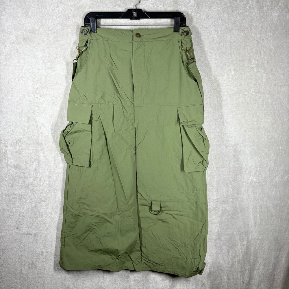 Forever 21 Cargo Utilitarian Maxi Skirt Size M Y2K Techwear Cyberpunk Grunge